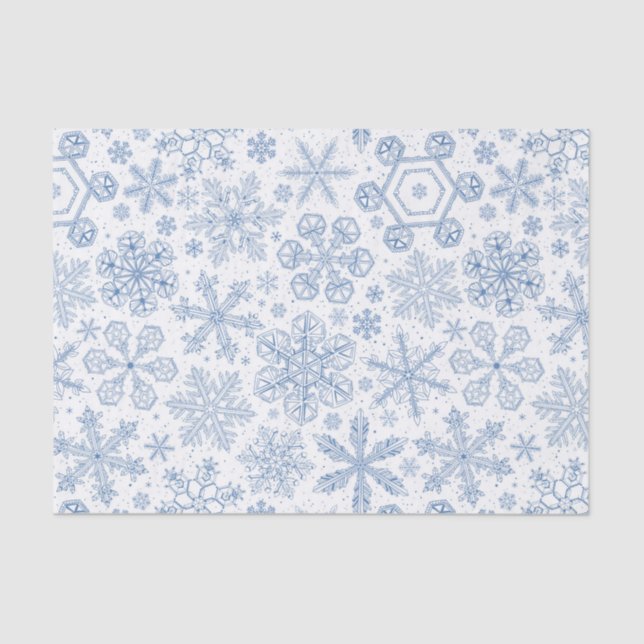 Papel De Seda Flocos de neve de cinza esbranquiçada (Frente )