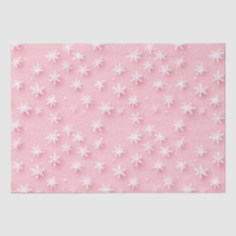 Papel De Seda Flocos de neve de natal rosa