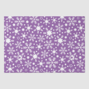 Papel De Seda Flocos de Neve de Natal Roxo e Branco de Luxo de I
