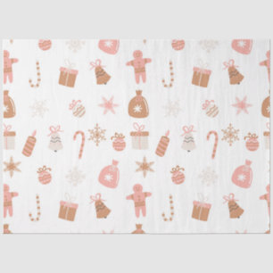 Papel De Seda Flocos de neve de pão de Natal, cor-de-rosa-festiv