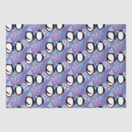 Papel De Seda Flocos de Neve de Pinguim Fofos Caprichosos