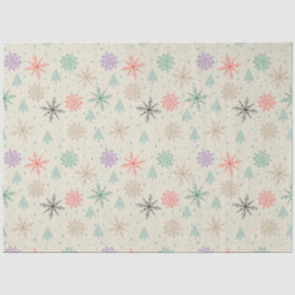 Papel De Seda Flocos de neve desenhados manualmente Árvores de N