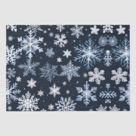 Papel De Seda Flocos de neve Design azul-de-inverno