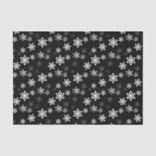 Papel De Seda Flocos de neve negra de meia-noite
