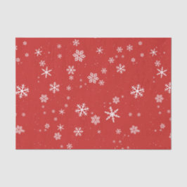 Papel De Seda Flocos de neve no Natal Vermelho