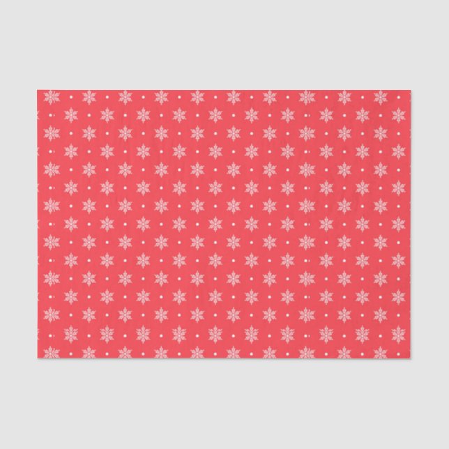 Papel De Seda Flocos de Neve no Vermelho (Frente )