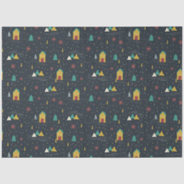 Papel De Seda Flocos de neve noturna de inverno Aterrissando em 