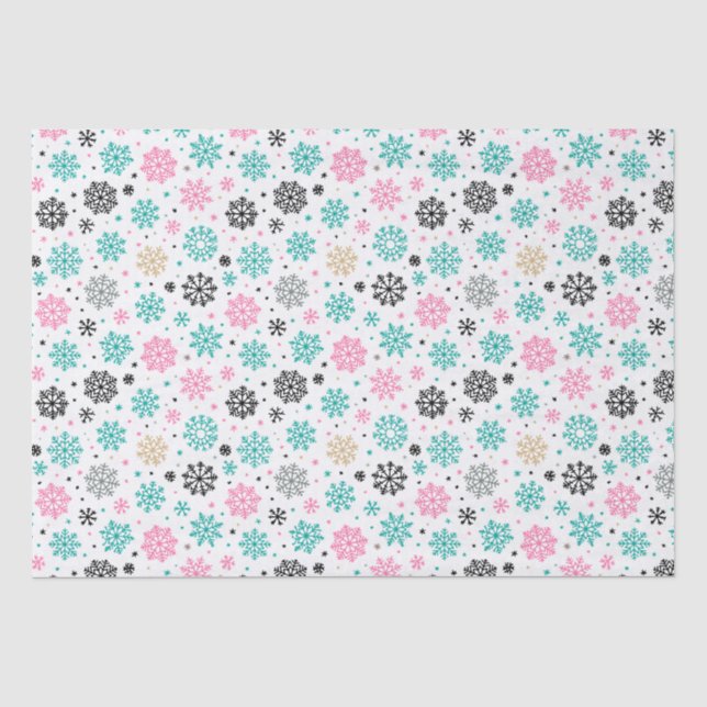 Papel De Seda Flocos de neve retrô (Frente )