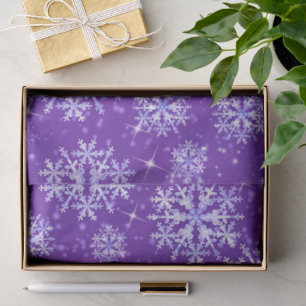 Papel De Seda Flocos de Neve Roxos