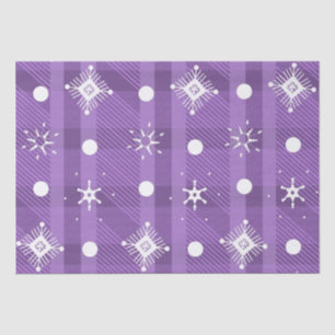 Papel De Seda Flocos de Neve Simples Xadrez Roxo Padrão