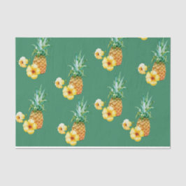 Papel De Seda Flor Amarela com Abacaxi