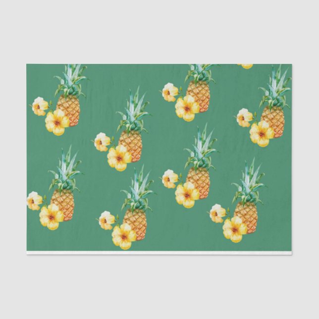 Papel De Seda Flor Amarela com Abacaxi (Frente )