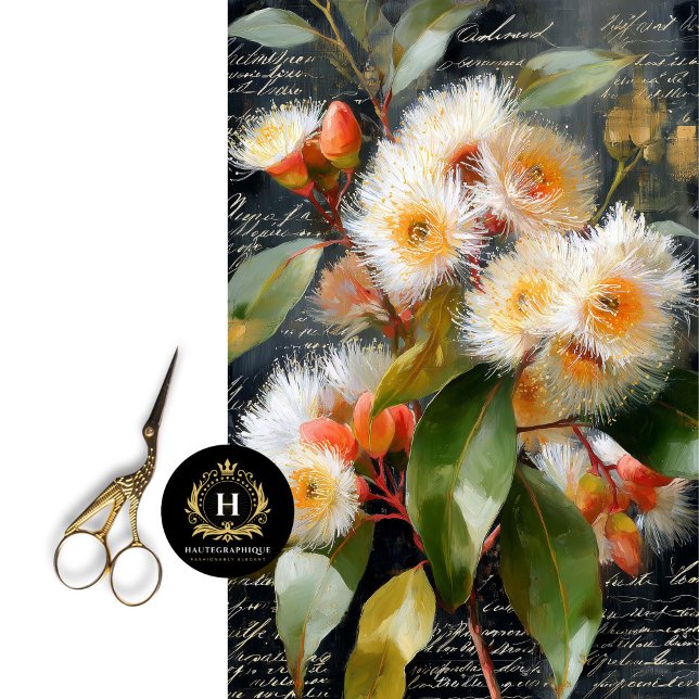 Papel De Seda Flor Amarela Dourada Decoupage Gumnut (Criador carregado)