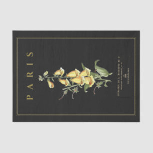 Papel De Seda Flor Amarelo Flor Francês Decoupage Preto