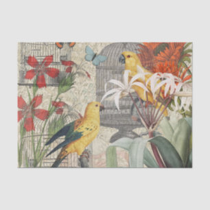 Papel De Seda Flor Anticial Tropical Amarelo-papagaio