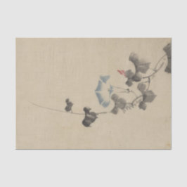 Papel De Seda Flor Azul da Glória da Manhã na Vinha por Hokusai