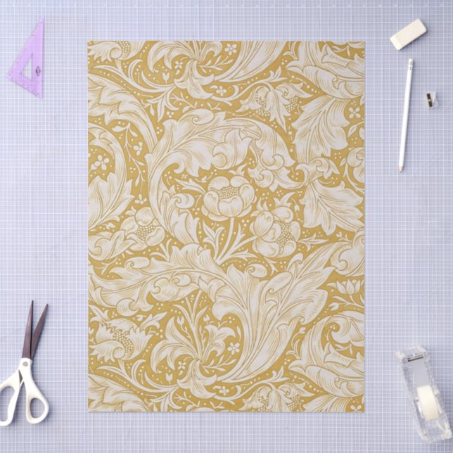 Papel De Seda Flor Clássica do Botão de Solteiro de William Morr (Arte )