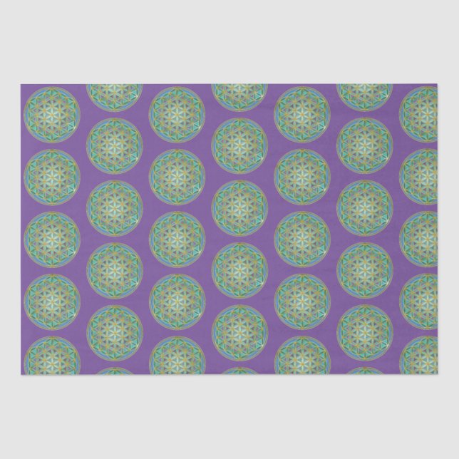 Papel De Seda FLOR DA VIDA - Design 1 das Geometrias Sagradas (Frente )