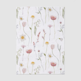 Papel De Seda Flor de água pintada em rosa poeirento