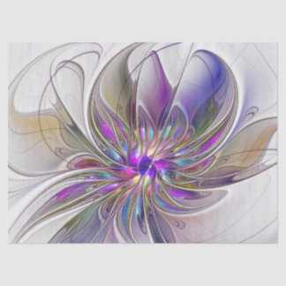 Papel De Seda Flor de Arte Abstrato, Enérgica e Colorida