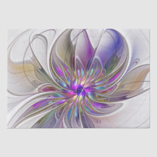 Papel De Seda Flor de Arte Abstrato, Enérgica e Colorida