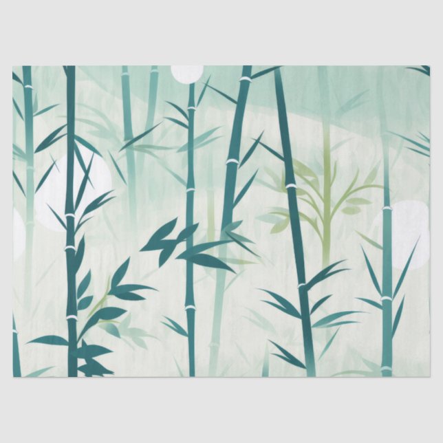 Papel De Seda Flor de Bambu Sereno Asiático  (5) (Frente )