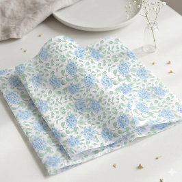 Papel De Seda Flor de Campo Aquarela Verde Azul