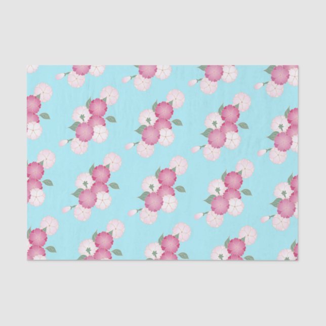 Papel De Seda Flor De Cereja (Cor De Fundo Alterável) (Frente )