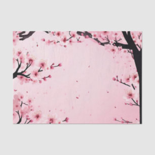 Papel De Seda Flor de Cereja Rosa Suave