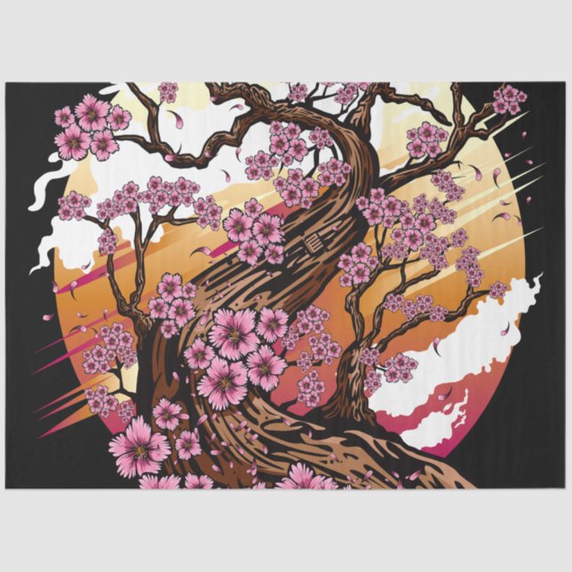 Papel De Seda Flor de Cereja Selvagem (Frente )