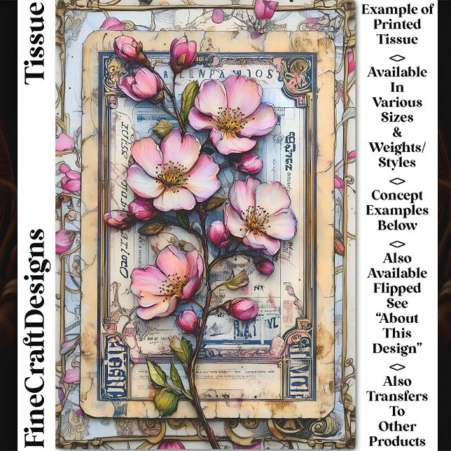 Papel De Seda Flor de Cerejeira Rosa Decoupage DA2R (Criador carregado)