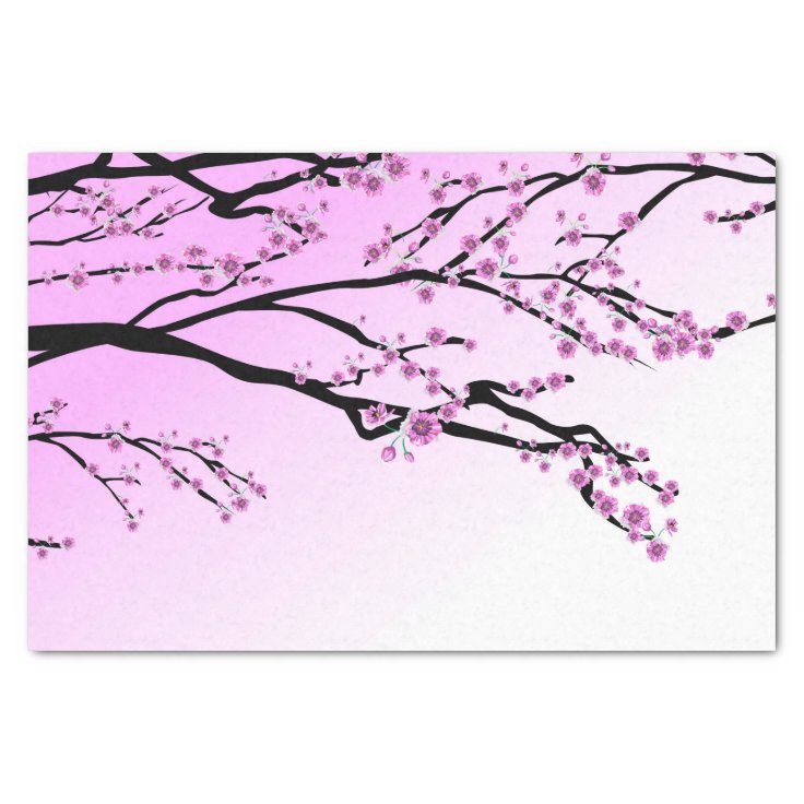 Papel De Seda Flor de cerejeira roxa Sakura | Zazzle.com.br
