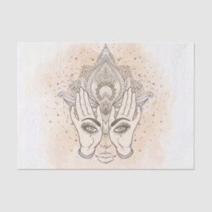 Papel De Seda Flor de Lótus Boho Beleza Pêssego e Dourado