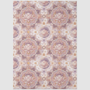 Papel De Seda Flor de Lótus Espiritual - Padrão de Mandala Flora
