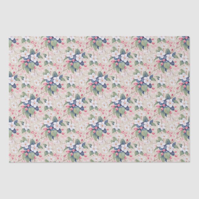 Papel De Seda Flor de Maçã (Branco Albescente) (Frente )