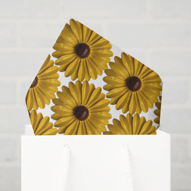 Papel De Seda Flor de Margarida Amarela Buquê de Jardim de Anive (Sacola de presentes)