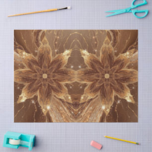 Papel De Seda Flor de mármore castanho quente Abstrato Fractal