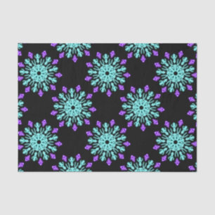 Papel De Seda Flor de néon roxa e turquesa