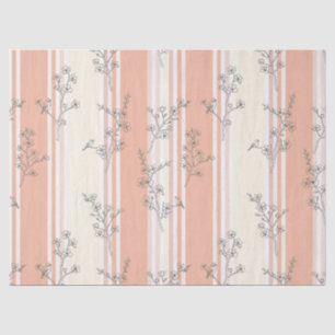 Papel De Seda Flor de Pássaro Vintage em Listra Toile (9)