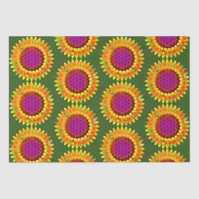 Papel De Seda Flor De Vida - Flor Geométrico 4 (Frente )