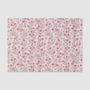 Papel De Seda Flor de Videira de Flores Rosa Botânica Jardim Beg