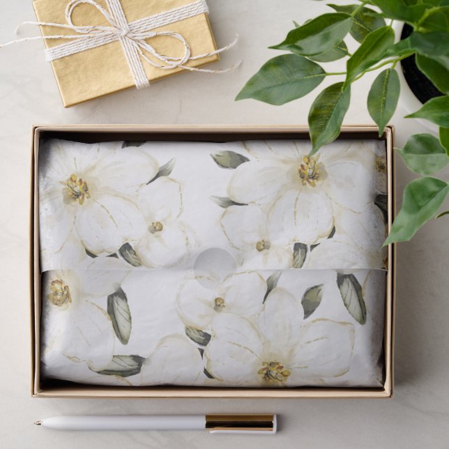 Papel De Seda Flor Elegante (Presente)