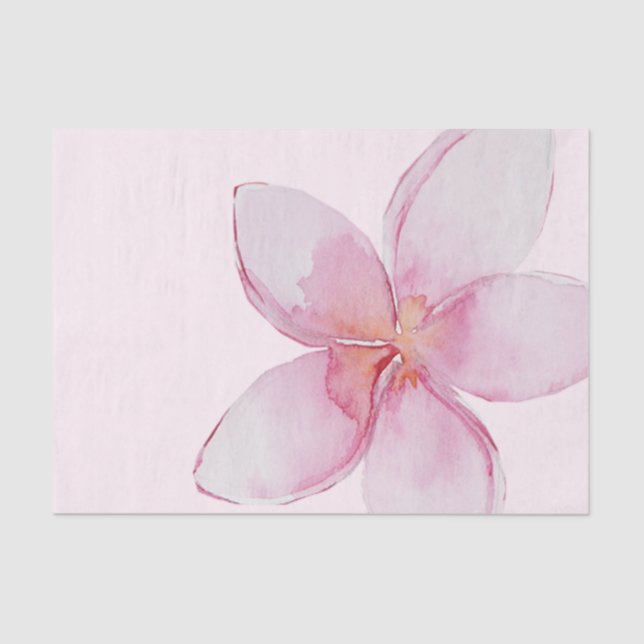 Papel De Seda Flor Exótico da Plumeria Havaiana Elegante (Frente )