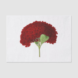 Papel De Seda Flor Floral de Hortênsia Vermelho Intenso Vintage