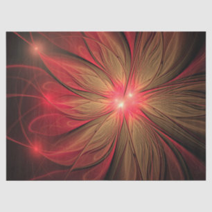 Papel De Seda Flor fractal de fanfarrão vermelho