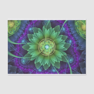 Papel De Seda Flor Fractal de Lotus Lotus de Snap Pandorano Azul