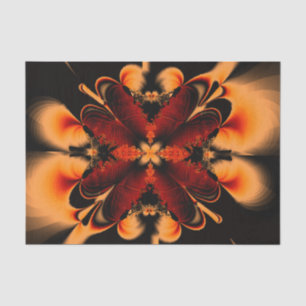 Papel De Seda Flor Fractal Laranja