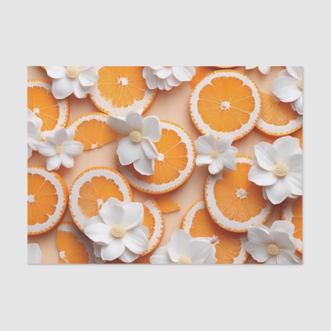 Papel De Seda Flor Laranja Texturizado (Frente )