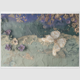 Papel De Seda Flor & Renda, escuro Shabby Chic, Arte de Borbolet