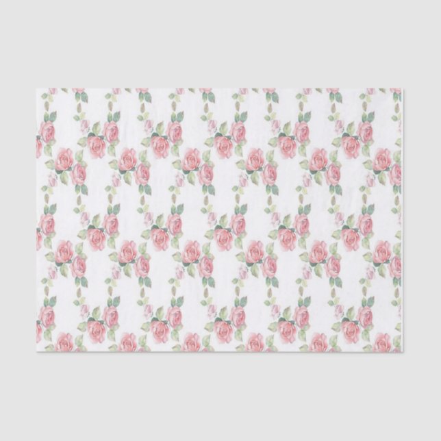 Papel De Seda Flor Rosa Cor-de-Rosa Shabby Chic (Frente )